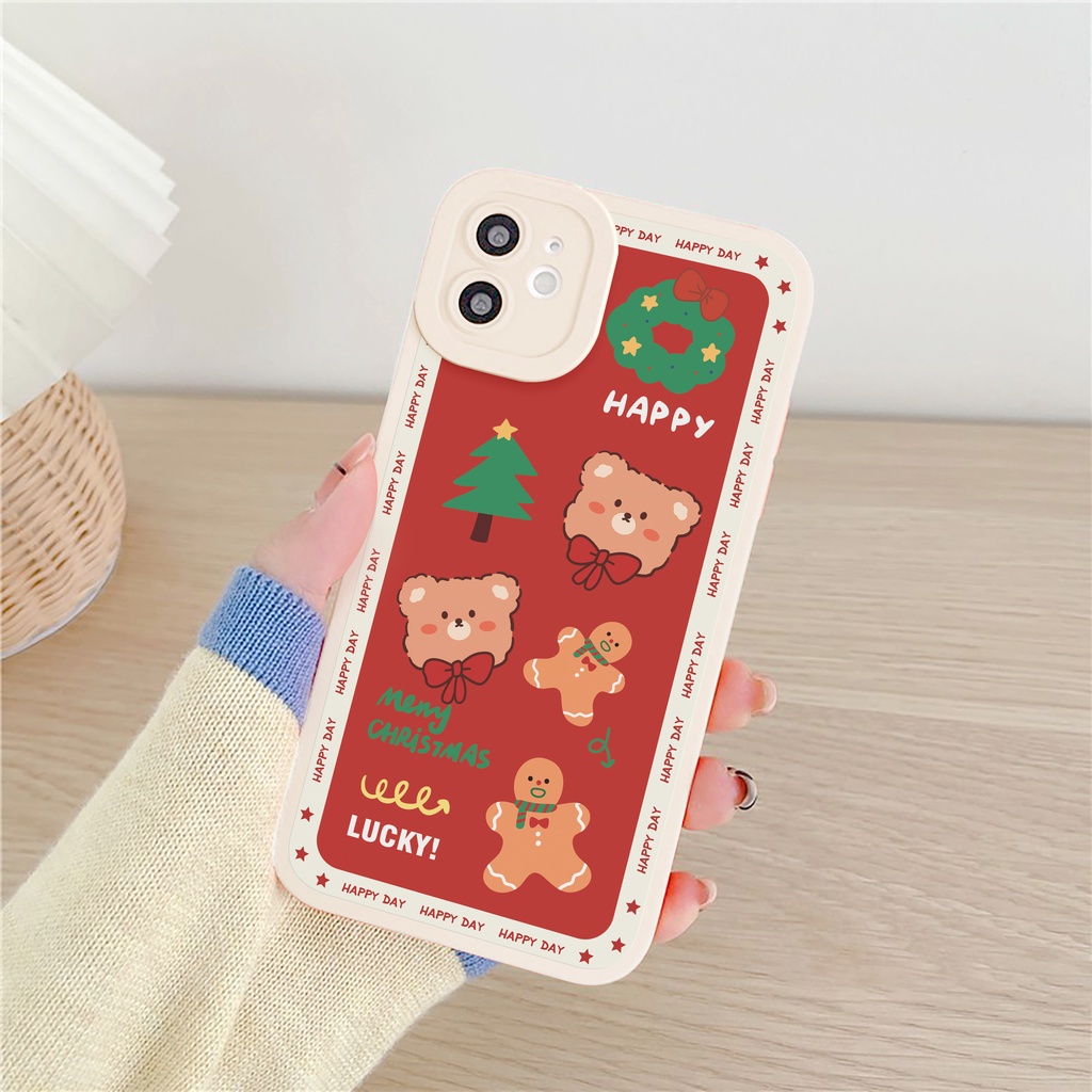 Ốp lưng iphone Gấu an lành cạnh vuông 6/6plus/6s/6splus/7/7plus/8/8plus/x/xr/xs/11/12/13/pro/max/plus/promax | BigBuy360 - bigbuy360.vn
