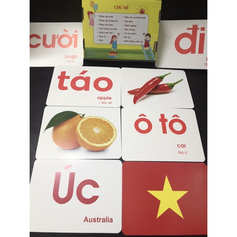 Sách Flashcard Bộ Thẻ Thế giới xung quanhThông Song Ngữ Tiếng Anh theo Glenn Doman