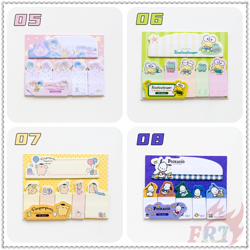 90 Tờ✿ Ghi Chú Dính Chỉ Số Sanrio Q-3 ✿ Nhãn Dán Ghi Chú Đánh Dấu Trang Sách Hình My Melody / Kuromi / Keroppi / Pochacco