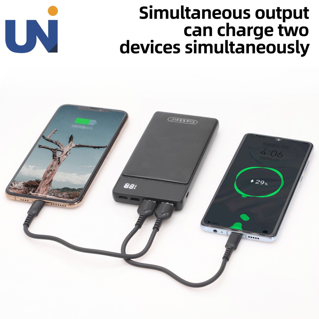 Pin Sạc Dự Phòng Earldom Dung Lượng 10.000mAh AH-40 (2 cổng USB, 1 TypeC, 1 Lightning) nhỏ gọn tiện lợi | BigBuy360 - bigbuy360.vn