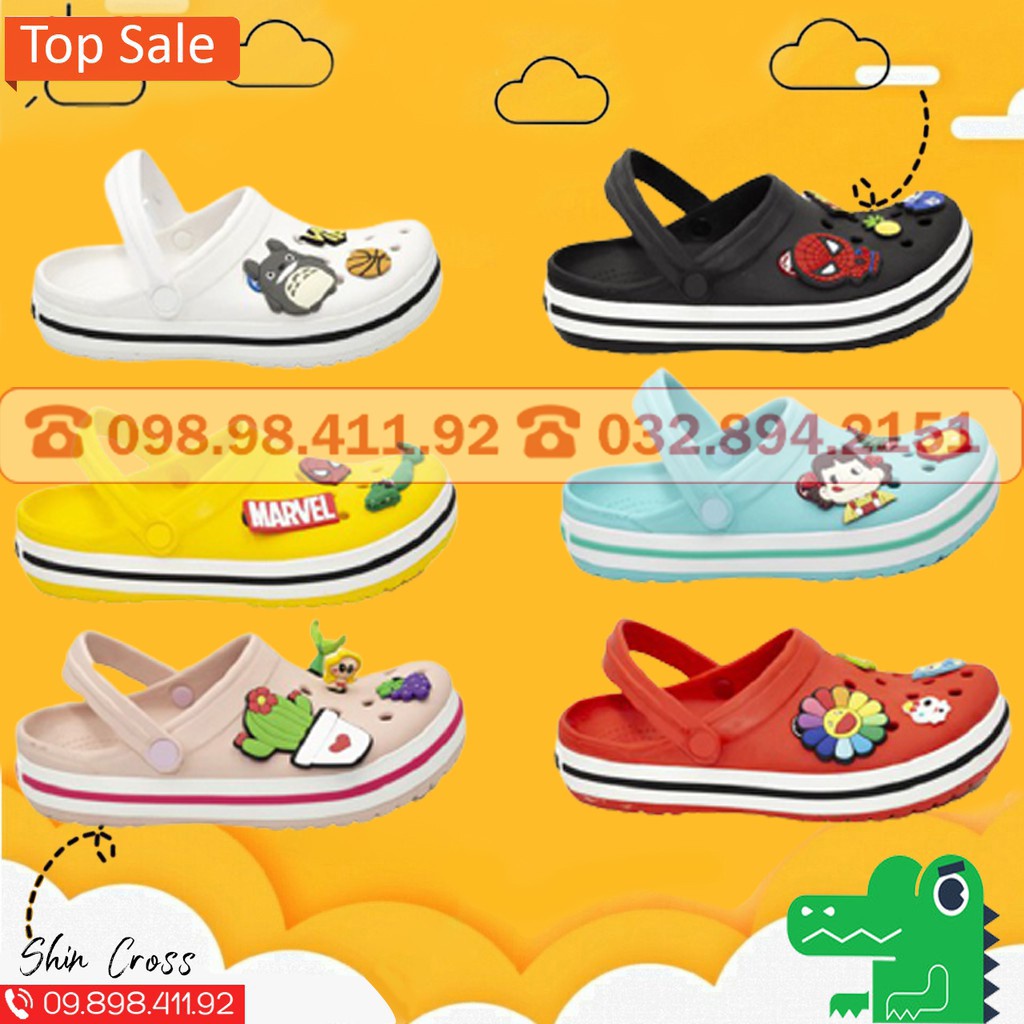 Giàydép Cross đế bánh mì BAND nhiều màu DEPCRDUEX tặng thêm 12 sticker