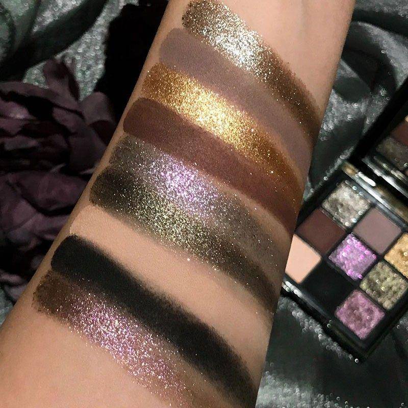 Bảng Phấn Mắt Màu Đen Lì Ánh Ngọc Trai Trang Điểm Mắt Khói Phong Cách gothic