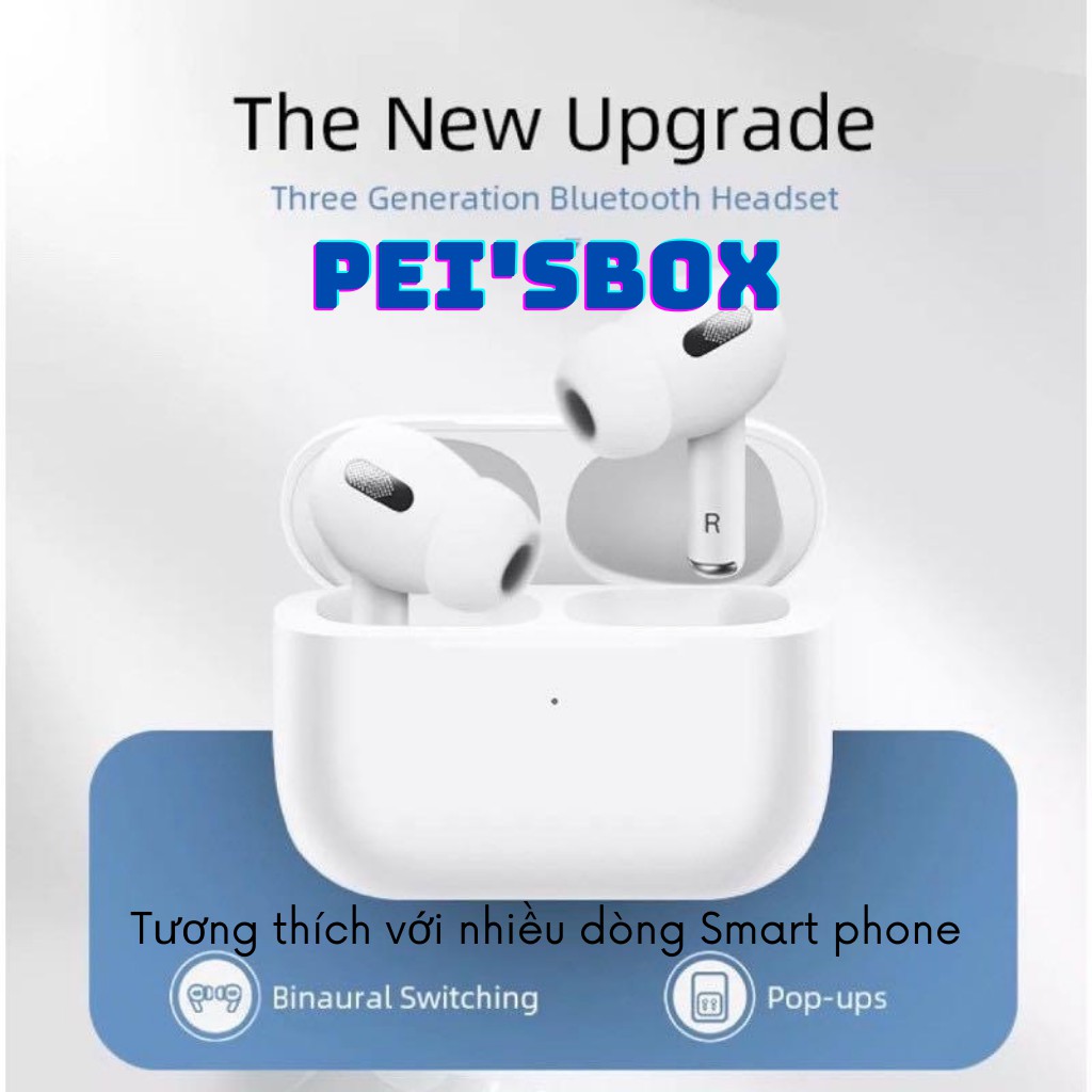 Tai nghe bluetooth không dây Inpods 13 Pro [Airpods Pro] [Định vị+Đổi Tên+Cảm Ứng 2020 cho Android và IOS]