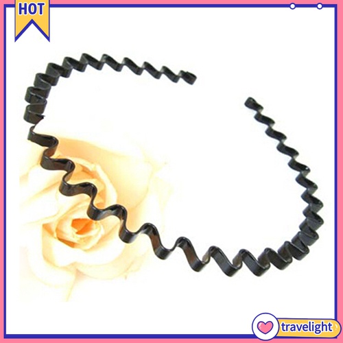 Băng đô cài tóc màu đen gợn sóng thời trang thể thao cho nam và nữ