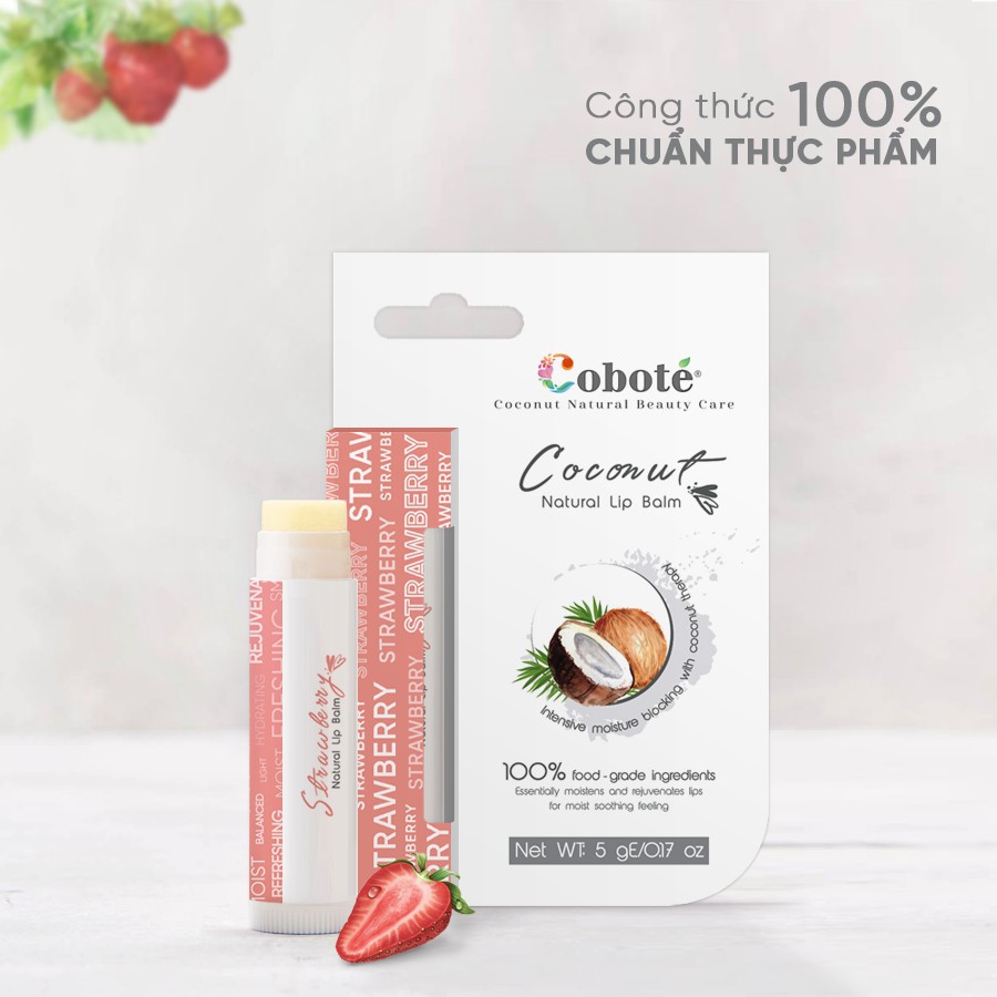 Son Dưỡng Không Màu Thực Phẩm Cobote Hương Dâu