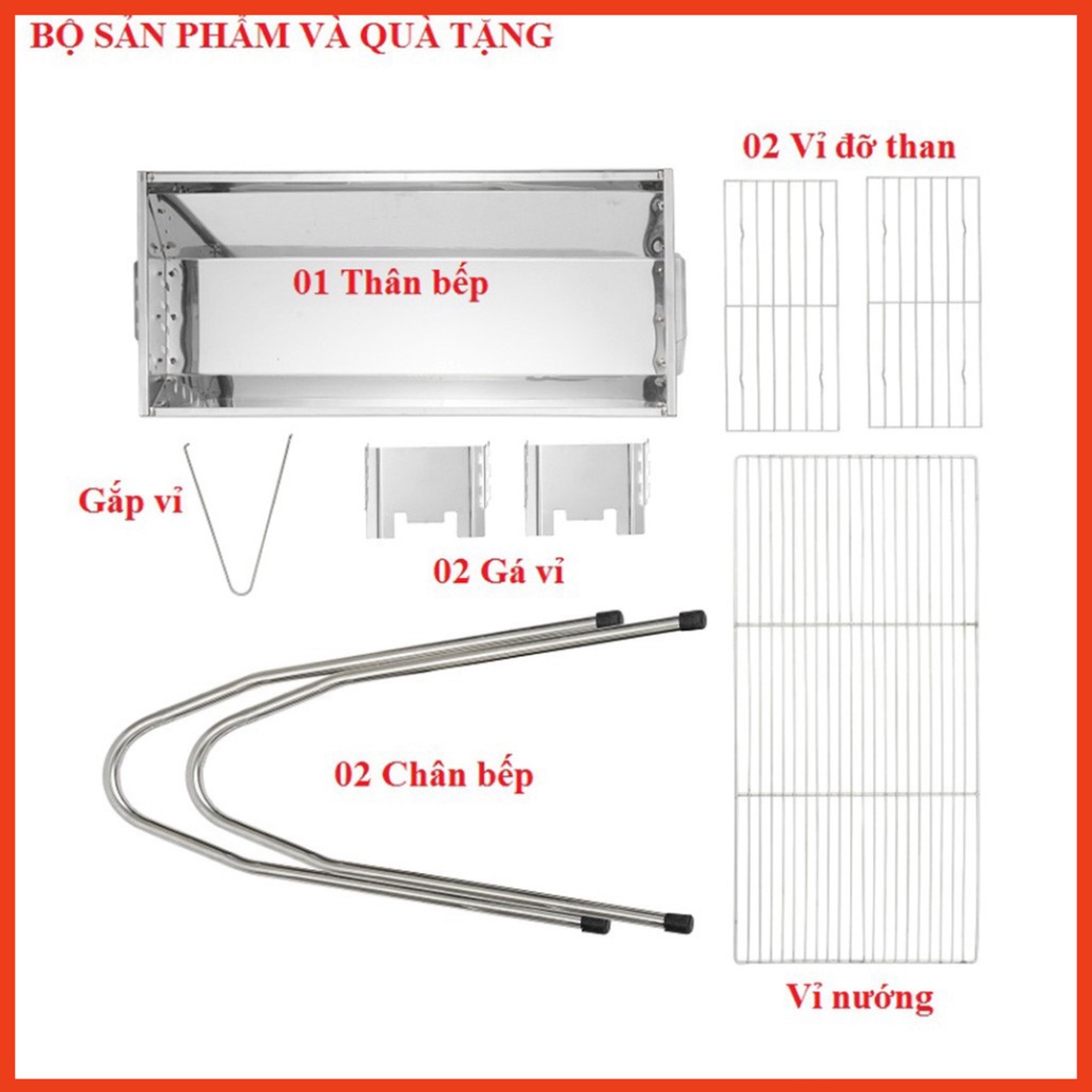 Bếp nướng than hoa TopV VCL thay đổi chiều cao vỉ, Bếp nướng than hoa không khói, nướng ngoài trời, lò nướng than inox -