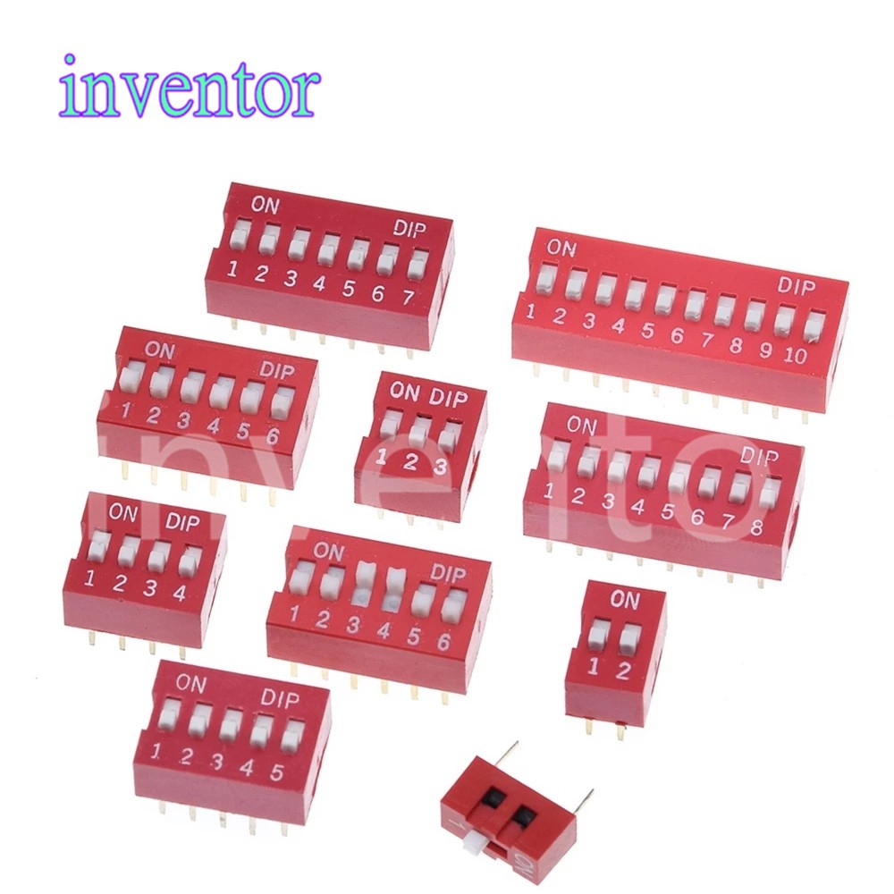 Set 10 Công Tắc Dạng Trượt 1 2 3 4 5 6 7 8 9 10 12 Bit 2.54mm