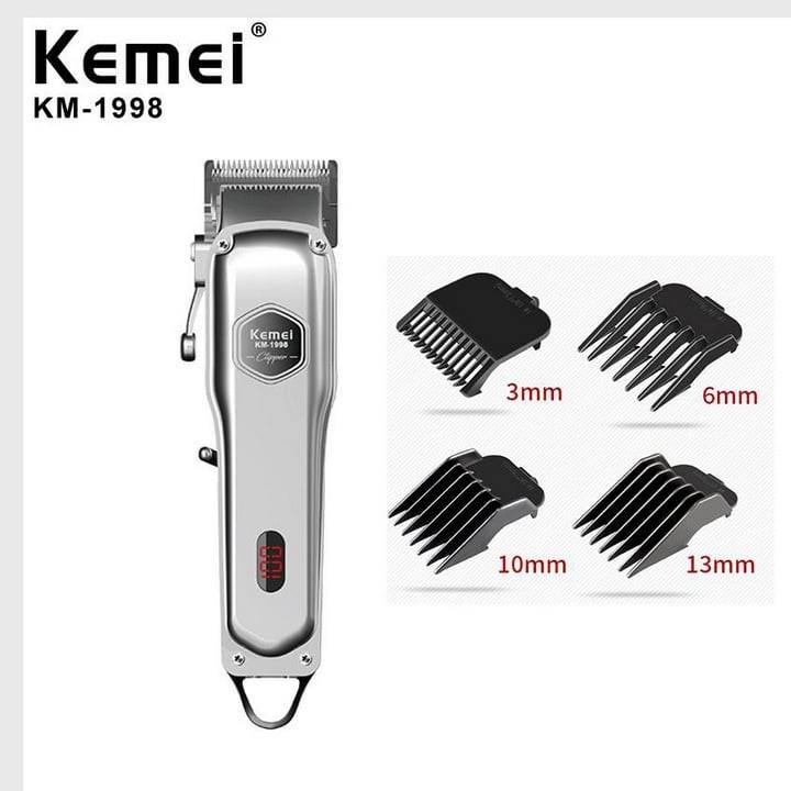 Tông đơ cắt tóc cao cấp lưỡi kép Kemei 1998 hàng chính hãng tăng đơ cắt tóc không dây người lớn, trẻ em và gia đình