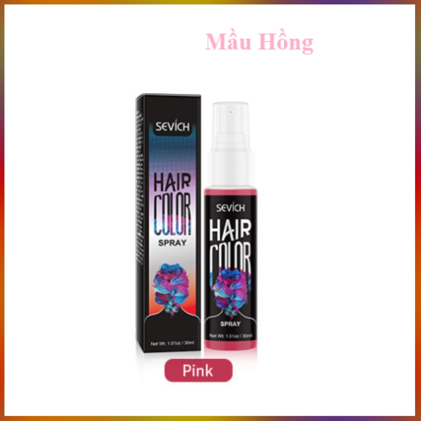 Gôm Xịt Đổi Mầu Tóc Hồng Tạm Thời SeVich 30ml/Chai Nổi Bật Thay Đổi Mầu Tóc Dễ Dàng