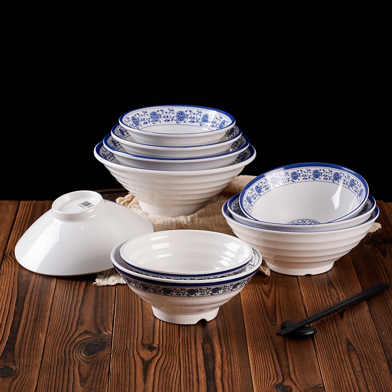 Tô tròn ăn mì, bún, phở bằng Melamine không bị nóng