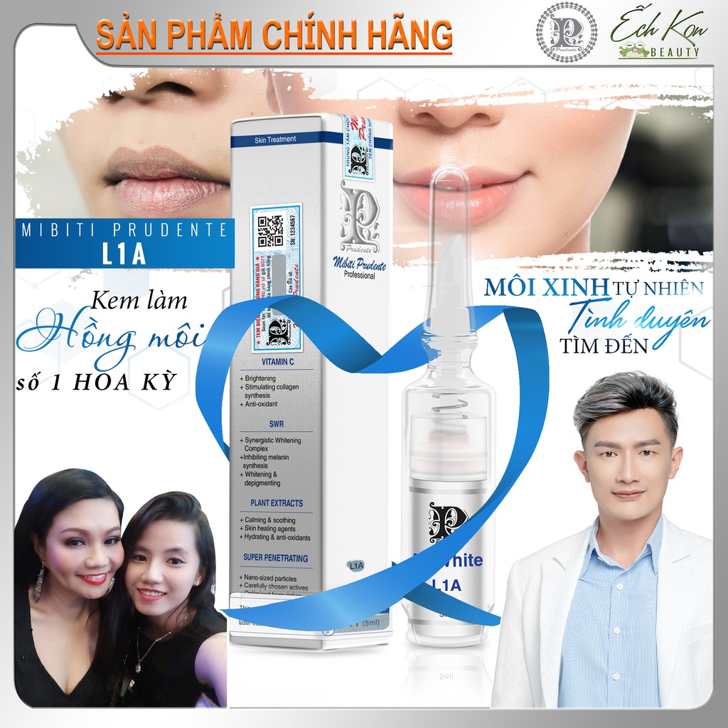 Kem Khử Thâm Làm Hồng Môi MIBITI PRUDENTE NUWHITE Chính Hãng Hoa Kỳ Có Tem Chống Hàng Giả 5ml