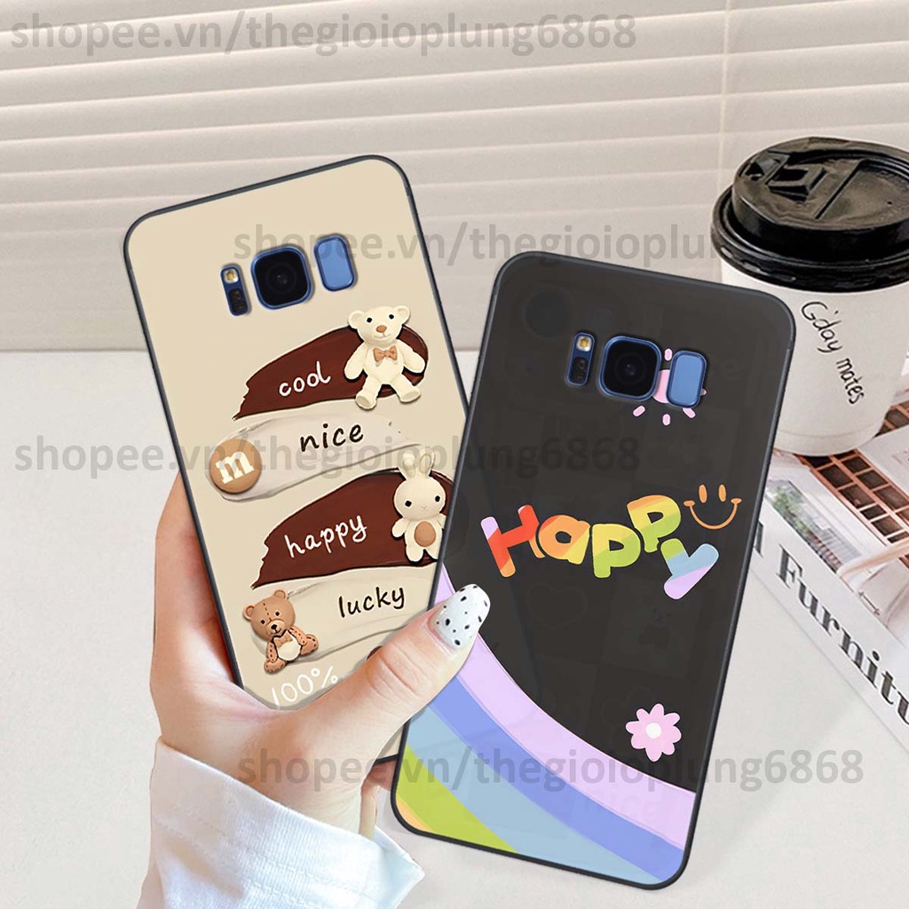 Ốp Samsung S8 / S8 Plus / S8+ in hình cầu vồng happy smile thỏ cute siêu xinh siêu đáng yêu