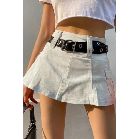 CHÂN VÁY KAKI XÒE PHỐI TÚI HỘP