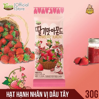 Hạt hạnh nhân tẩm vị Dâu Tây Tom's Farm - Gói 30g