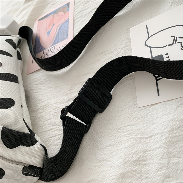 Túi đeo hông canvas bò sữa mini | BigBuy360 - bigbuy360.vn