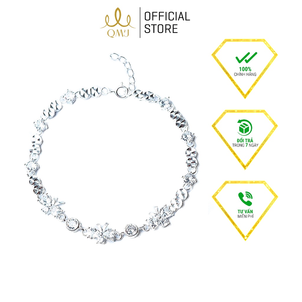 QMJ Lắc tay Nơ phale bạc 925 cao cấp sáng lấp lánh Q481