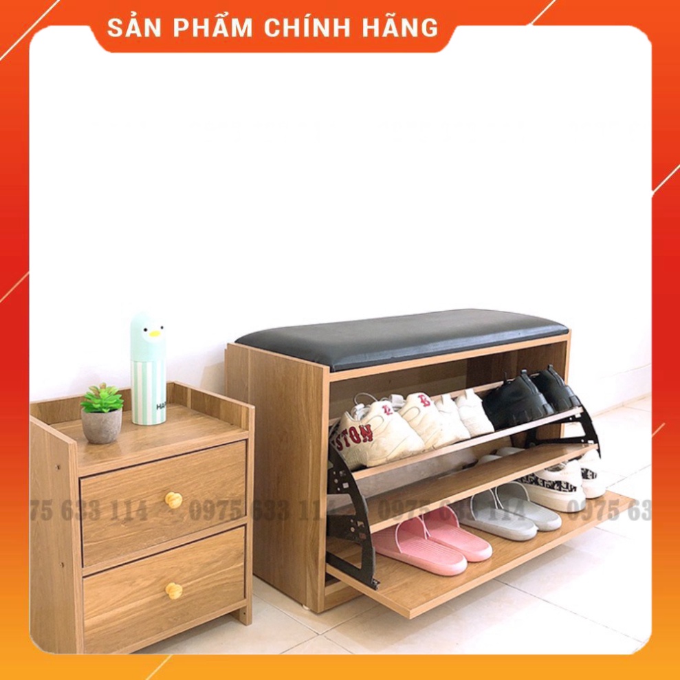 Tủ giày thông minh HỎA TỐCTủ gỗ đựng giày thiết kế hiện đại, tiết kiệm không gian kết hợp đệm ngồi tiện lợi