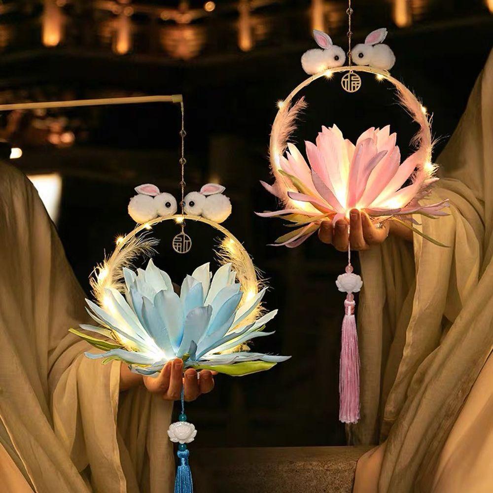 Giovanni Dây Chuyền Bằng Tre Có Đèn Hình Hoa Sen Phong Cách Cổ Điển