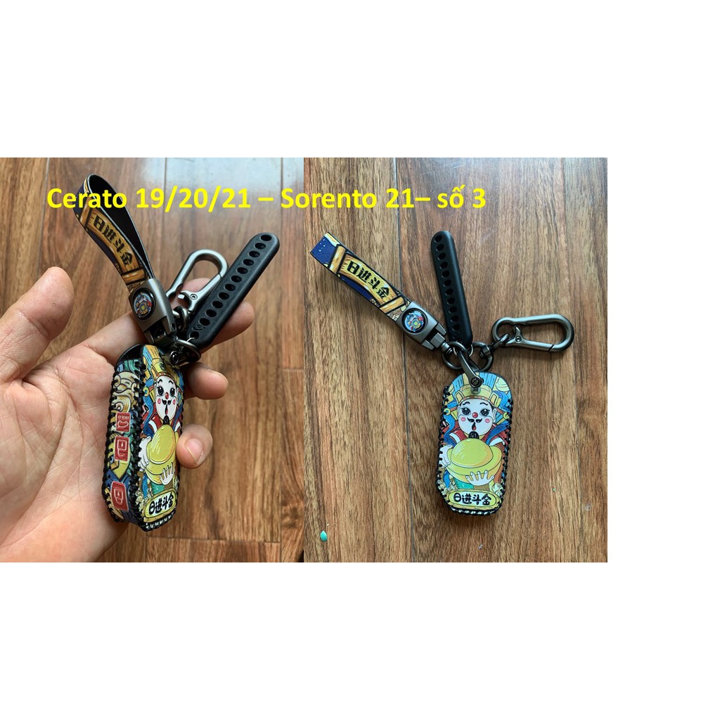 Bao da chìa khóa ô tô KHÂU TAY - TÀI LỘC - KIA có chìa