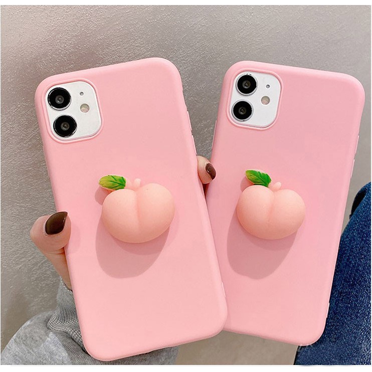 Stress Reliever Case OPPO A54 Find X3 X2 Pro A1K Reno 3 Pro A5 A9 2020 A92S Reno2 F Z Reno 10X Zoom F11 Pro F9 F7 F5 A59 F1S A71 A71K A5S A3S A12 A12e 3D Peach Soft TPU Phone Case