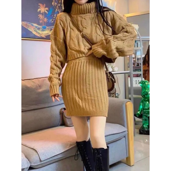 Set Váy Áo Len Siêu Hot