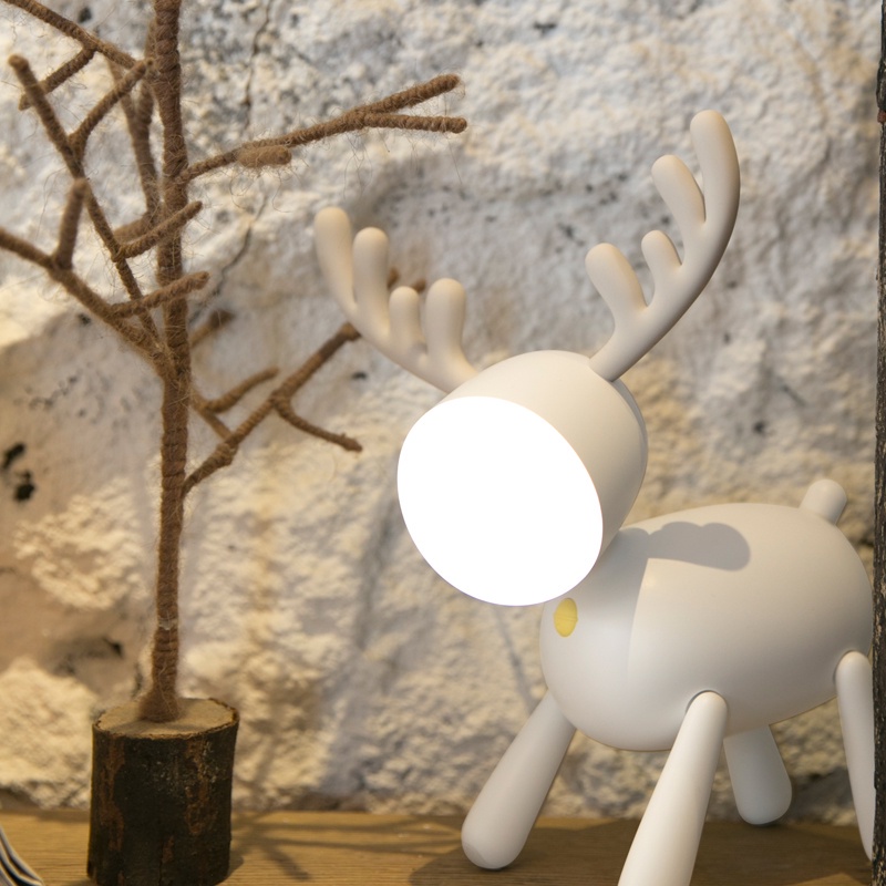 [ Cartoon Children's Elk Eye Protection Led Table Lamp ][ Creative Bedroom USB Charging Small Night Lamp ]