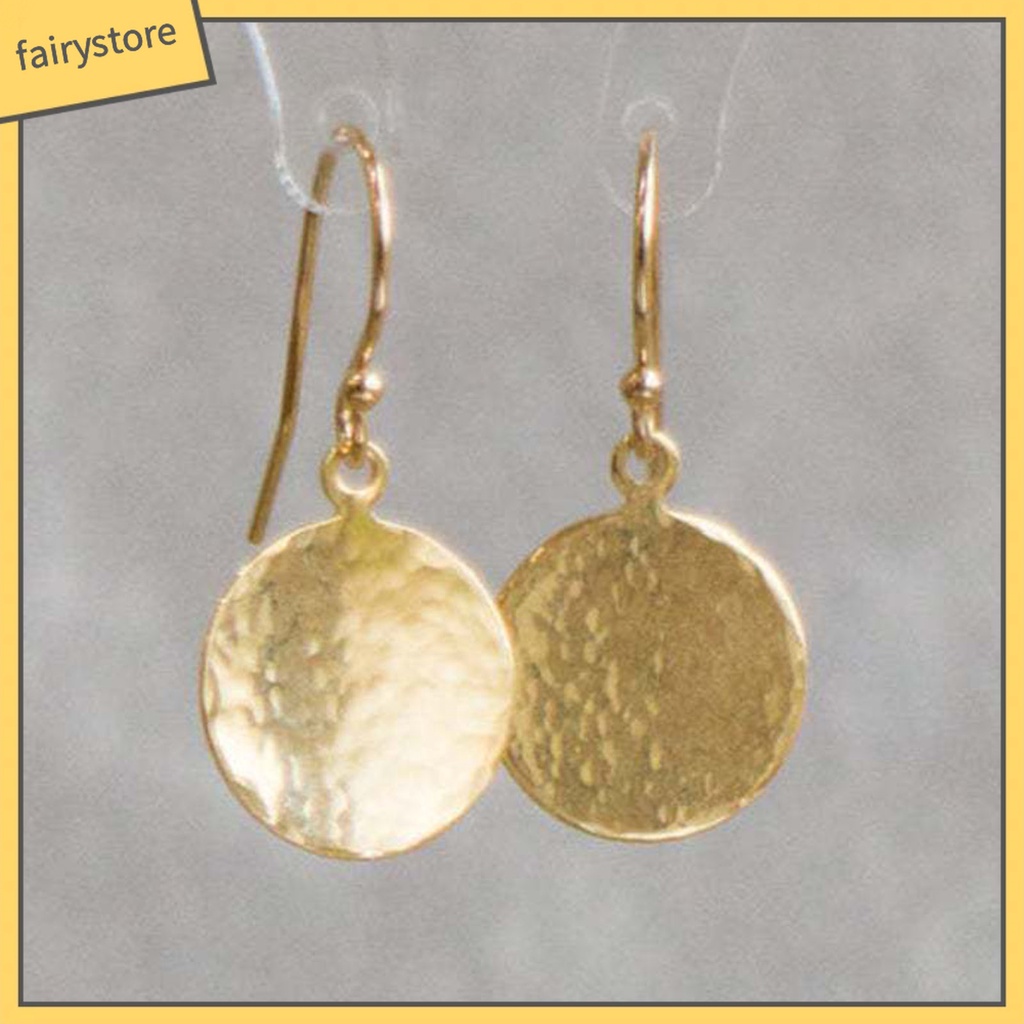 1 Đôi Bông Tai Tròn Bằng Kim Loại Mạ Màu Thời Trang Tiệc Cưới