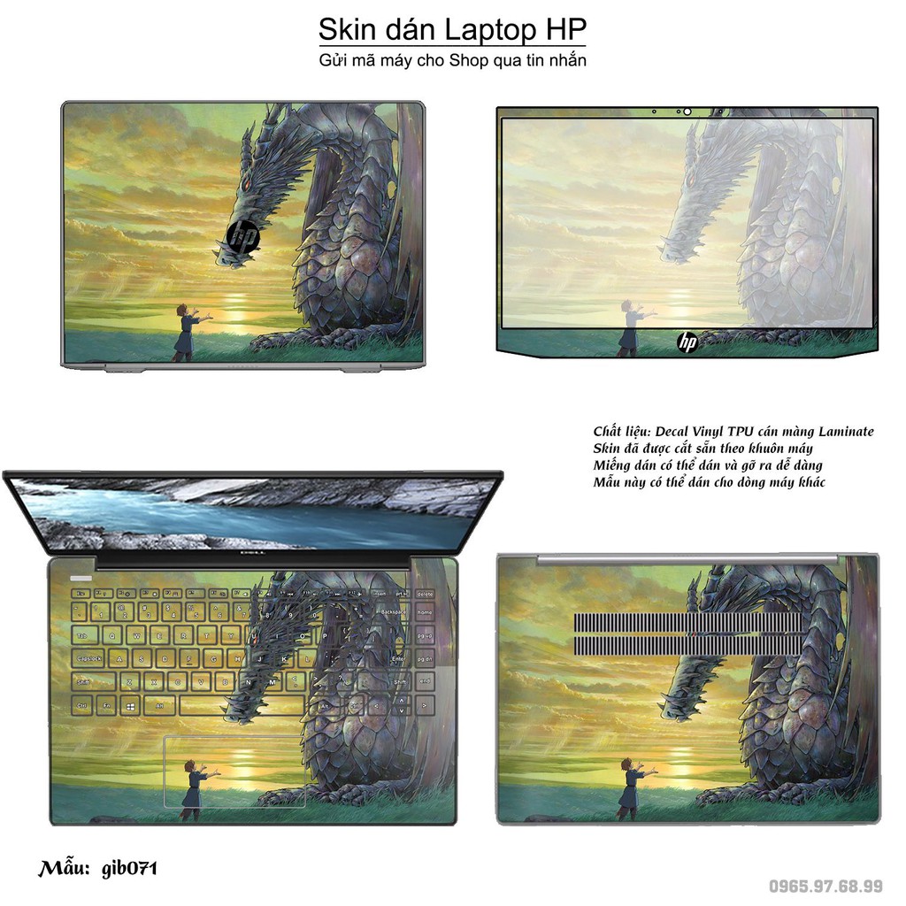 Skin dán Laptop HP in hình Ghibli _nhiều mẫu 11 (inbox mã máy cho Shop)