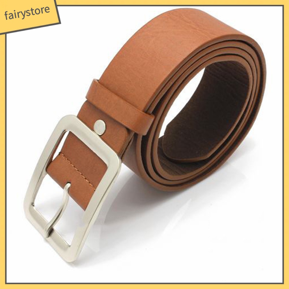 Thắt lưng nam giả da màu trơn thời trang