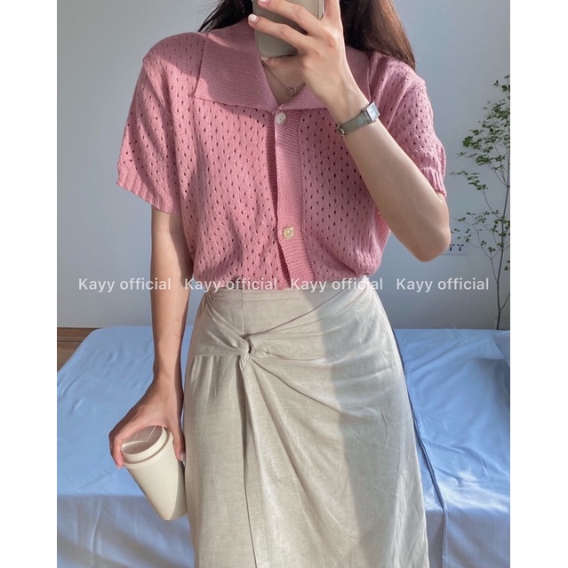 KAYY. Áo polo len dệt mỏng Hàn Quốc - Allk