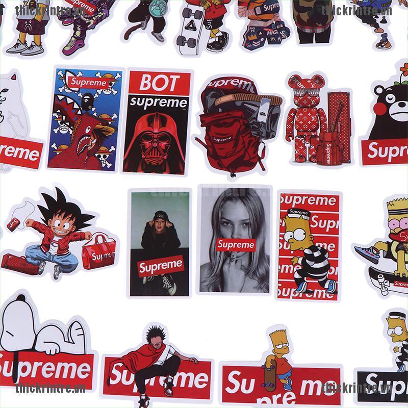 Bộ 50 Miếng Dán Trang Trí Xe Hơi / Ván Trượt / guitar / laptop Họa Tiết graffiti Bằng PVC
