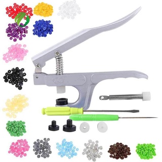 Kìm bấm 4 nút bằng nhựa 1.2cm + 150 nút bấm nhựa 15 màu sắc