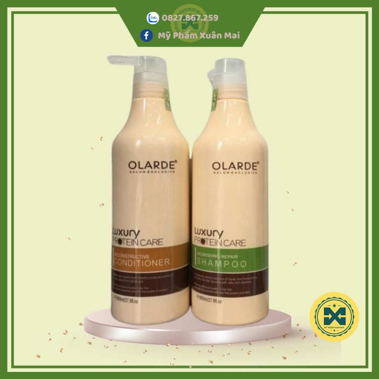 Bộ Dầu Gội Xả Olarde Luxury Protein Phục Hồi Dưỡng ẩm 500ml