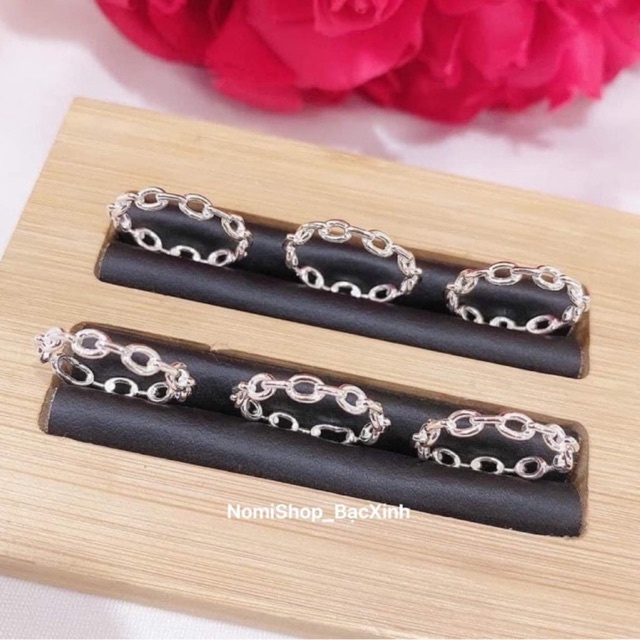 Nhẫn xích bạc ta, thời trang phong cách độc đáo cuốn hút  Mainomi Shop Bạc Xinh