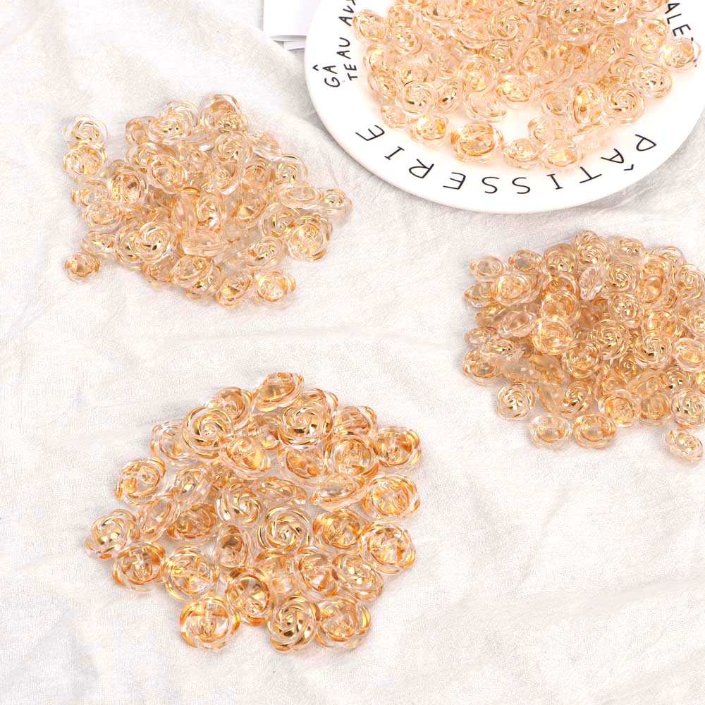 Nút Áo Trong Suốt Hình Hoa Hồng Dùng May Quần Áo Búp Bê Diy