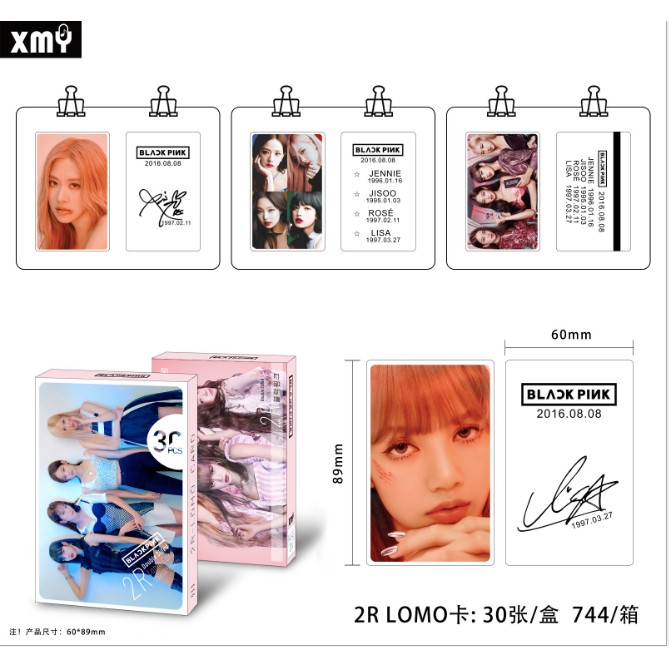 30 Lomo ảnh giấy cứng Bangtan Black Pink Twice in 2 mặt