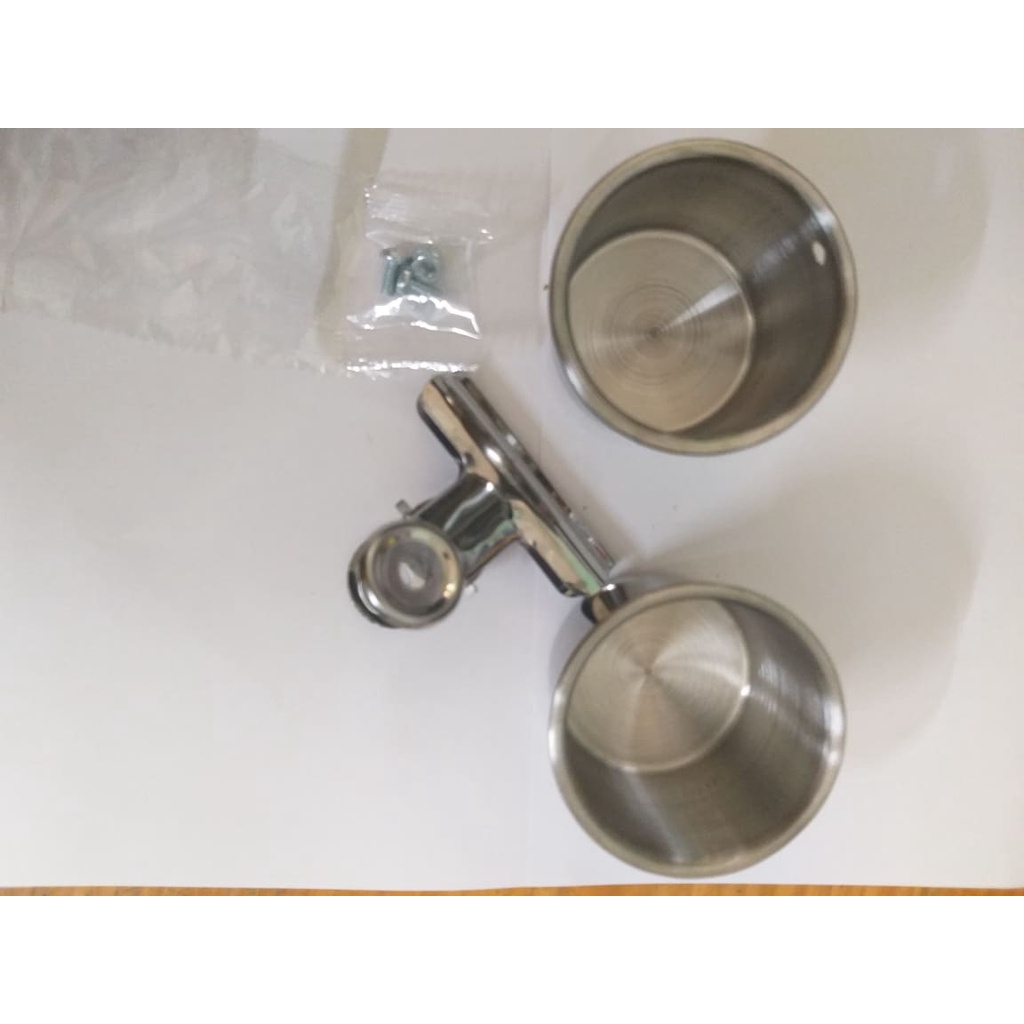 Cóng inox đôi đựng thức ăn và nước uống cho vẹt