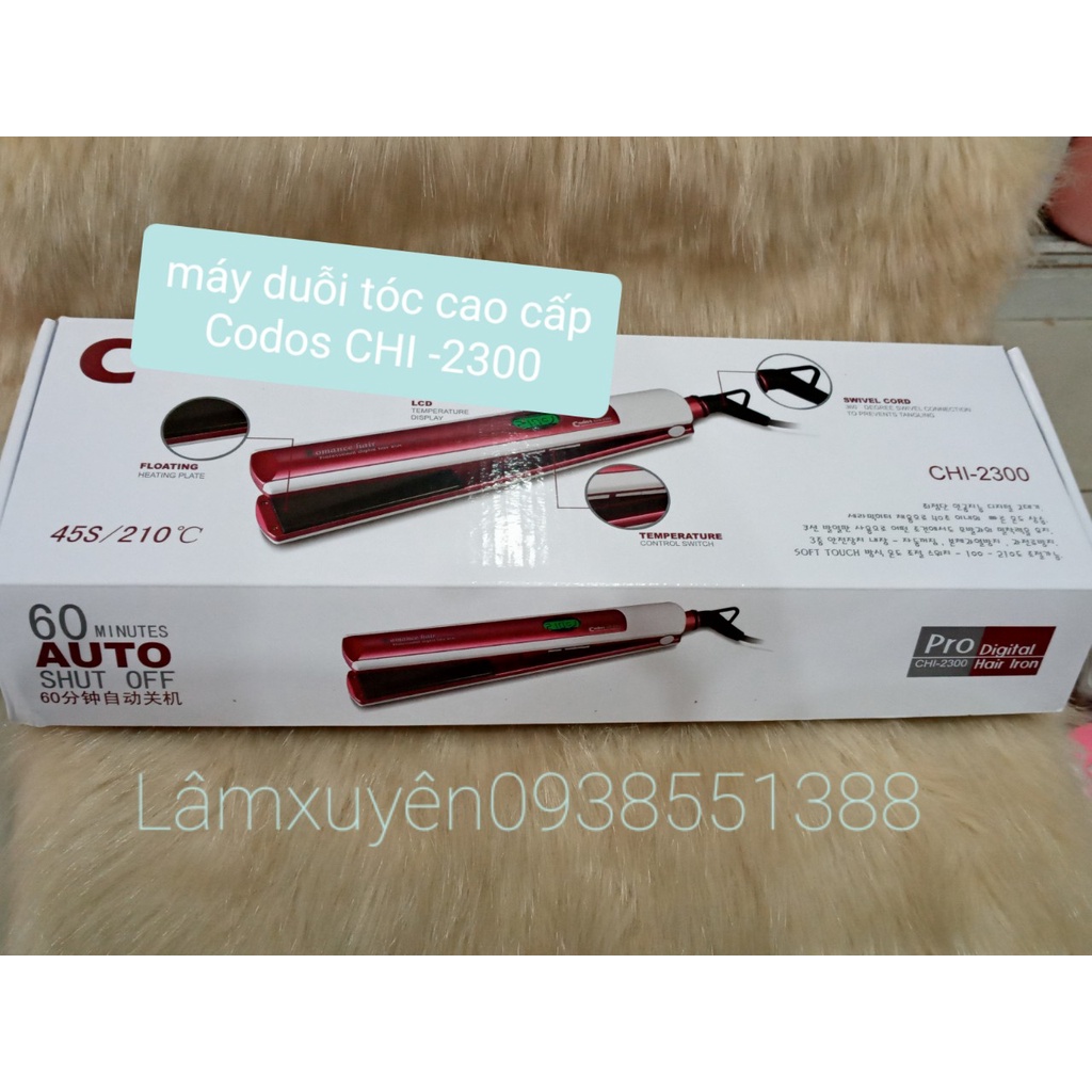 Máy kẹp Codos CHI 2300 (màu ngẫu nhiên ) ép duỗi tóc thẳng ,mềm bóng đẹp với chất liệu thép titan giúp khép vảy tóc.