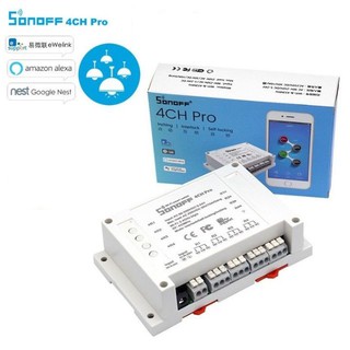 Sonoff 4CH Pro - Công Tắc Wifi 4 Kênh Điều Khiển Từ Xa Qua Điện Thoại Thông Minh, Alexa, gg home, điều khiển rf