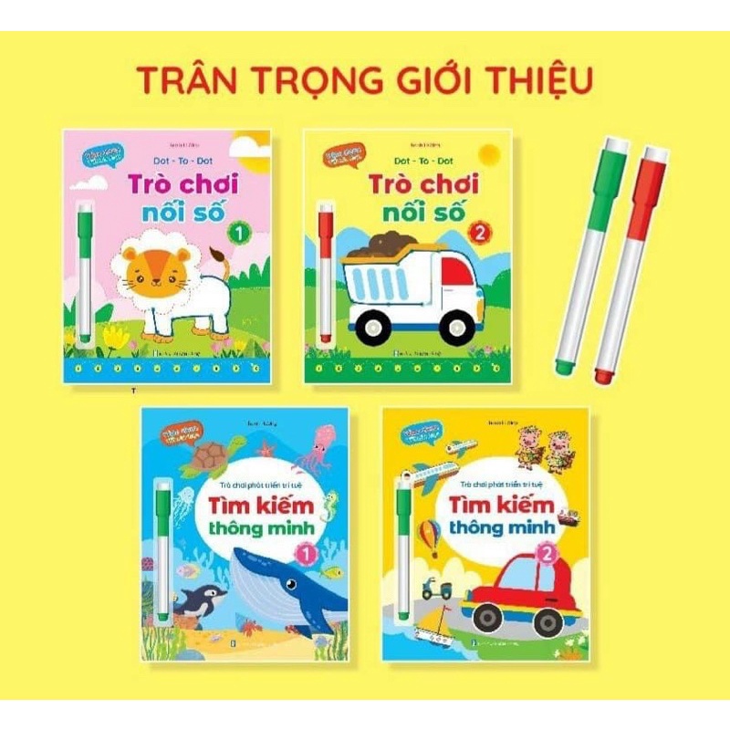 Viết Xóa Được - Wipe Clean - Trò chơi phát triển trí tuệ - Tìm kiếm thông minh- Trò chơi nối số (bộ 4 C)