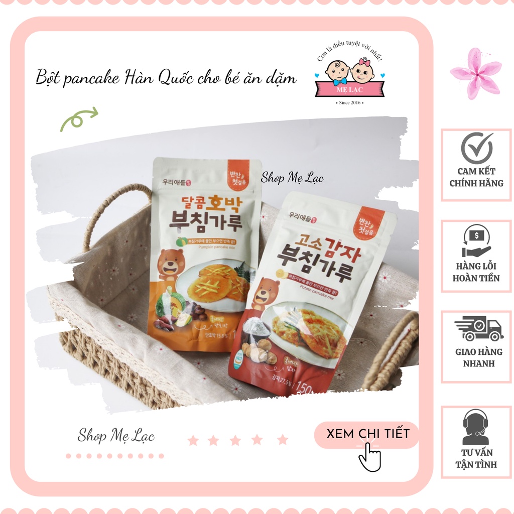 Bột làm bánh pancake Miznco Hàn Quốc cho bé, thơm ngon và bổ dưỡng