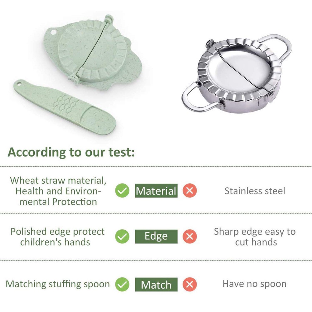 Bộ khuôn làm há cảo bằng rơm lúa mạch không chứa BPA tiện dụng cho nhà bếp nhiều màu sắc tùy chọn