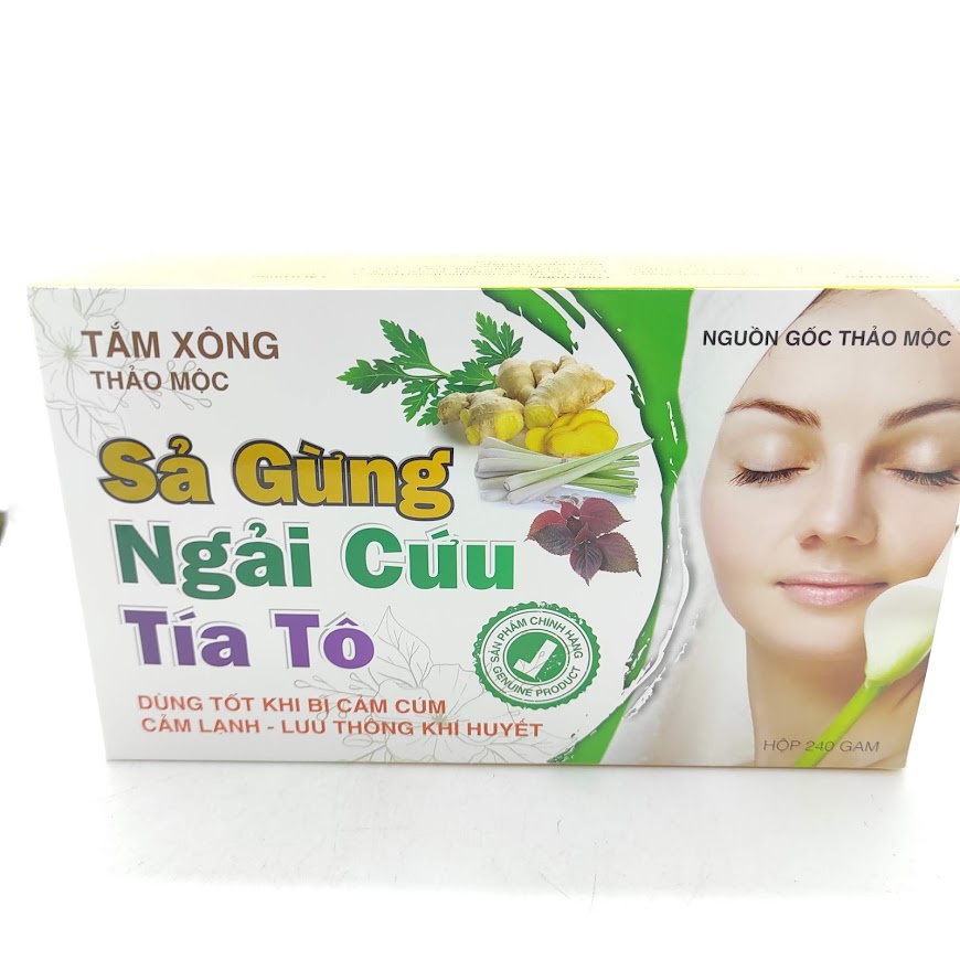 Tắm Xông thảo mộc Chanh Sả Gừng ngải Cứu Tía Tô