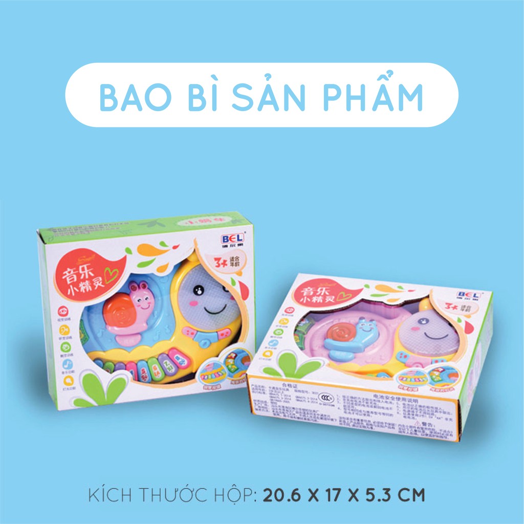 Đồ chơi cho trẻ sơ sinh ❤️ Đàn piano ❤️ Đàn organ cho bé hình ốc sên có đèn nhạc dùng pin 3021 - Thị trấn đồ chơi