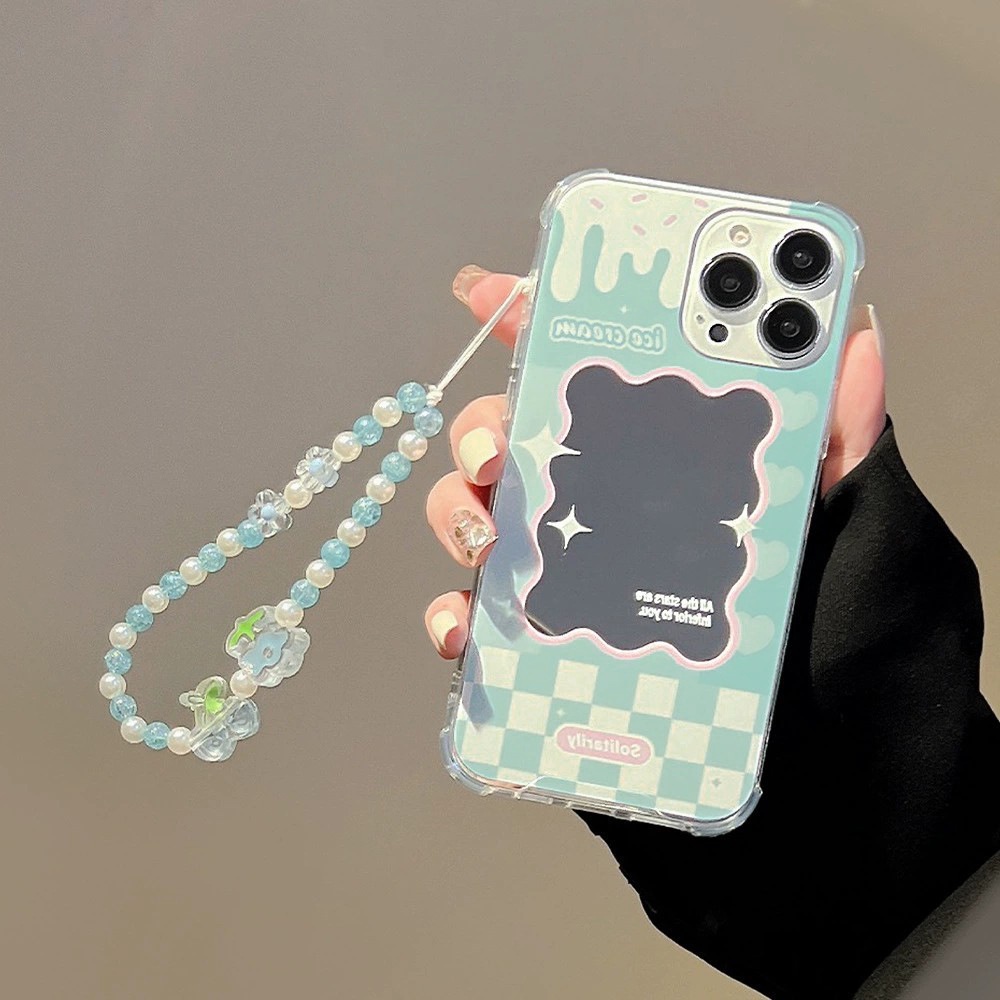 Ốp Điện Thoại Tpu Mềm Tráng Gương Kèm Dây Đeo Cho iPhone 13 13pro 13prm iPhone 11 7Plus 8Plus Xr XS 13 12 Pro Max