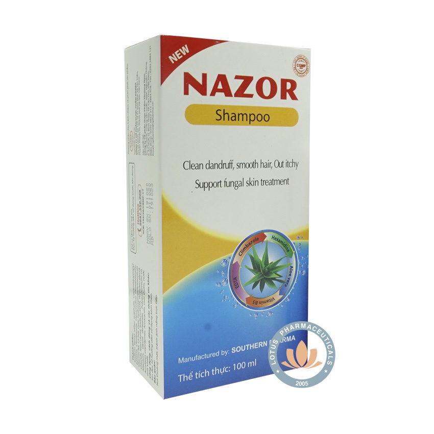 Nazor dầu tắm gội 2 trong 1, Sạch gàu, hết ngứa, phục hồi tóc khô, xơ chẻ ngọn, giảm rụng tóc. Tặng quà 39K - Lotus Phar