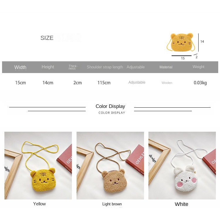 Túi đeo chéo thiết kế kiểu hoạt hình dễ thương thời trang cho bé gái