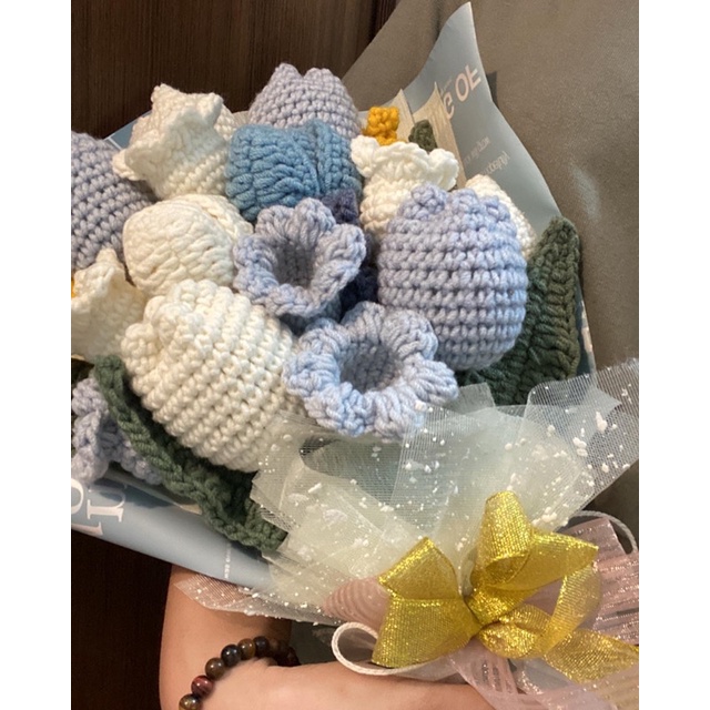 𝑯𝒂𝒏𝒅𝒎𝒂𝒅𝒆 𝑪𝒓𝒐𝒄𝒉𝒆𝒕 𝑻𝒖𝒍𝒊𝒑 𝑭𝒍𝒐𝒘𝒆𝒓𝒔 𝑩𝒐𝒖𝒒𝒖𝒆𝒕 Blue 💐