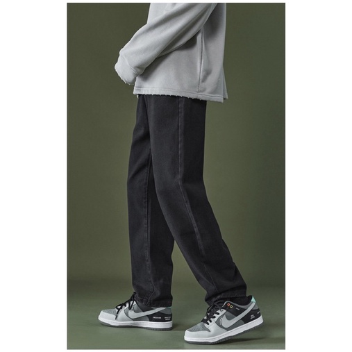 Quần jean đen Nam dáng suông Ulzzang