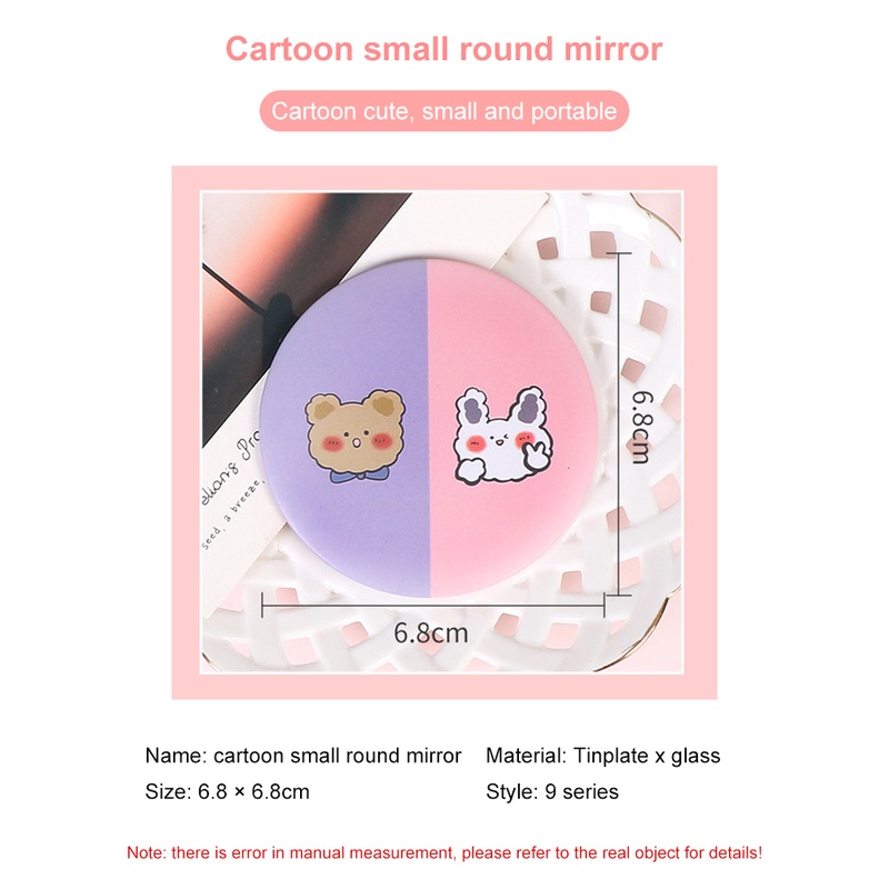 Sẵn Sàng Cổ Hoạt Hình Gương Nhỏ Di Động Gương Trang Điểm Gương Si Di Động Giáng Sinh Hoạt Động